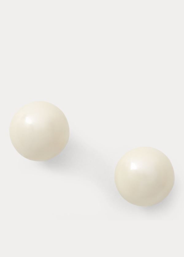 Studs Ralph Lauren 10 MM Faux-Pearl Mulher 10369-CWEM